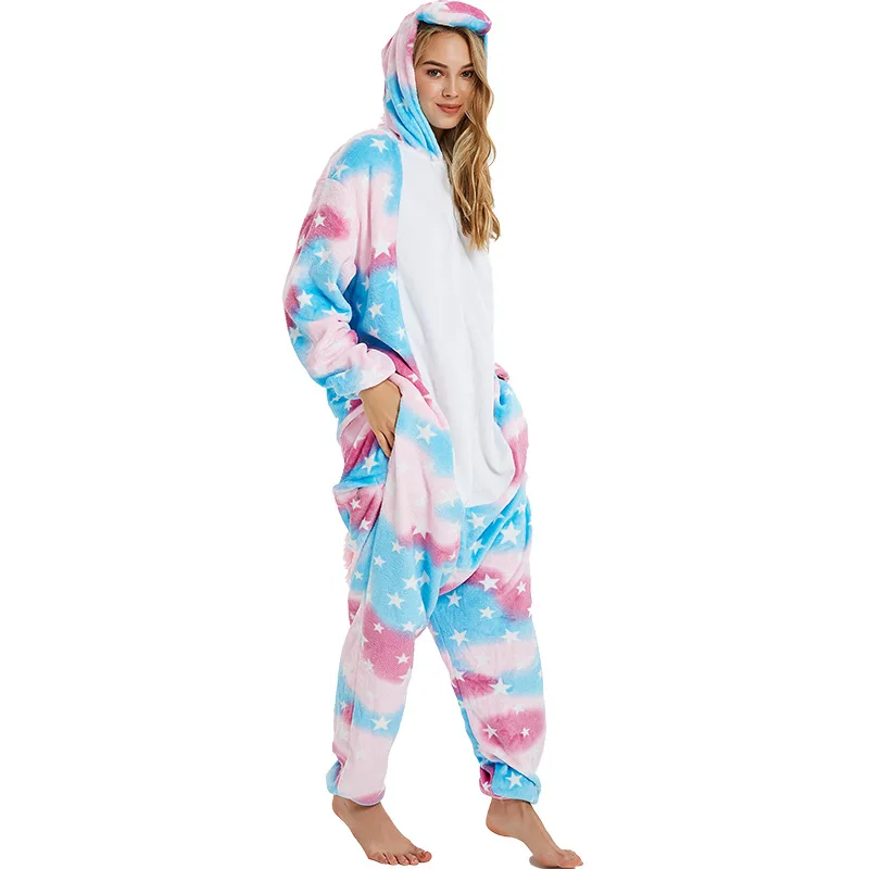 Комбинезон с единорогом для девочек новинка пижама мультяшными животными яркие