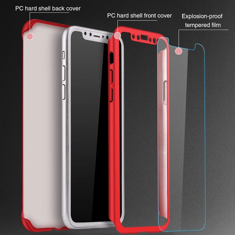 360 Full Cover Phone Case For iPhone 12 11 Pro XS MAX XR SE 2020 Protective Cover For iPhone 7 6 6s 8 Plus 12 Case With Glass