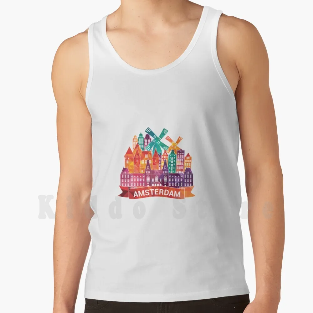 

Майка из 100% хлопка с рисунком Skyline Holland