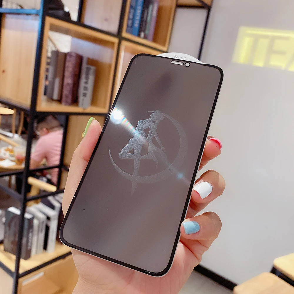 

NEWEST Anti-peeping Invisible Anime Sailor Moon 6D Tempered Glass Screen Protector For iPhone X XR XS 11 Pro Max