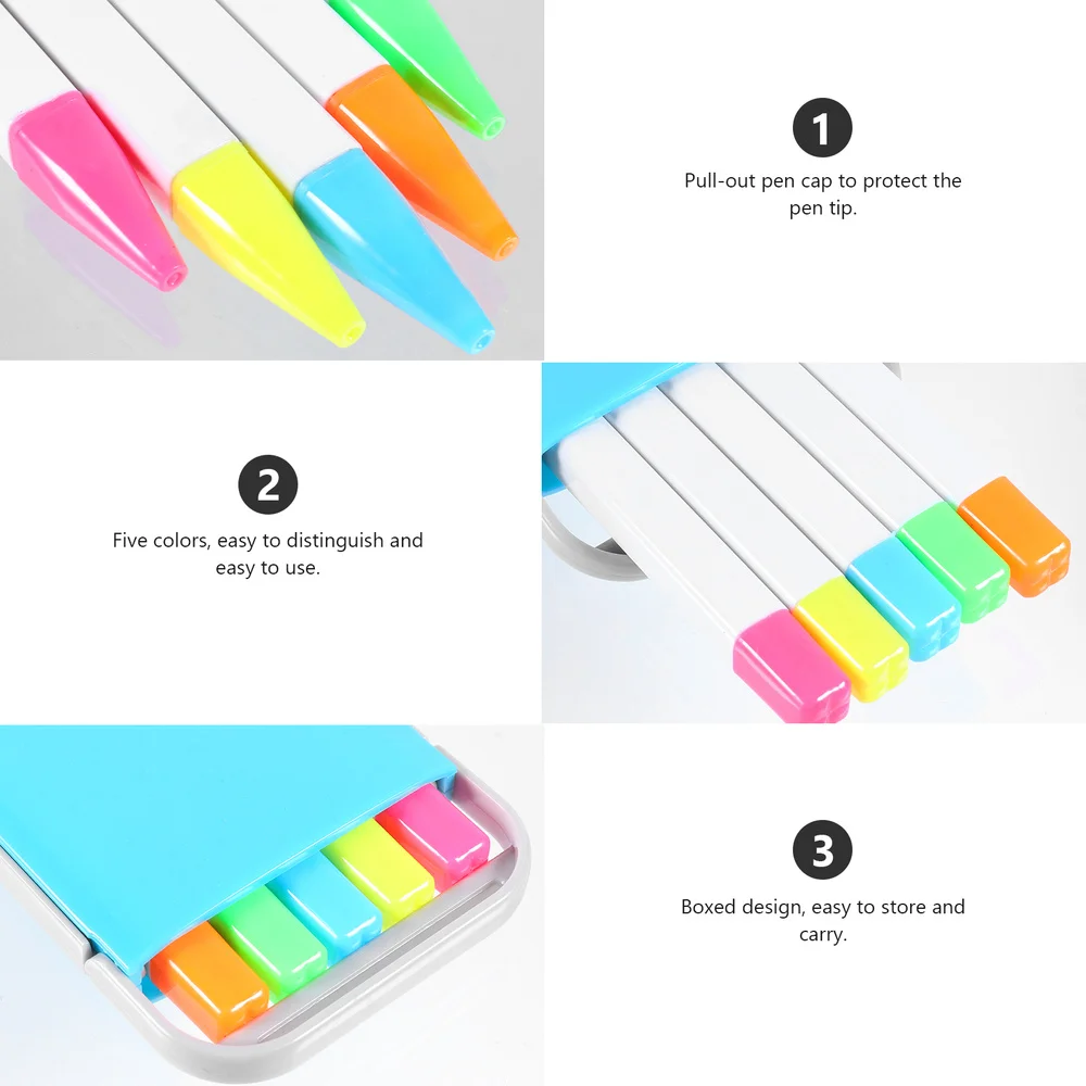 

2 Sets/10pcs Practical Highlighter Portable Marker Pen Student Stationery