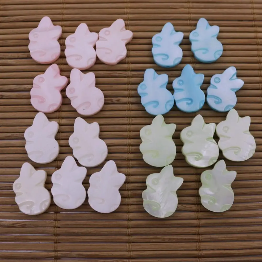 

5PCS rabbit Shell Mother of Pearl 12mmX19mm White Pink Green Blue Choose