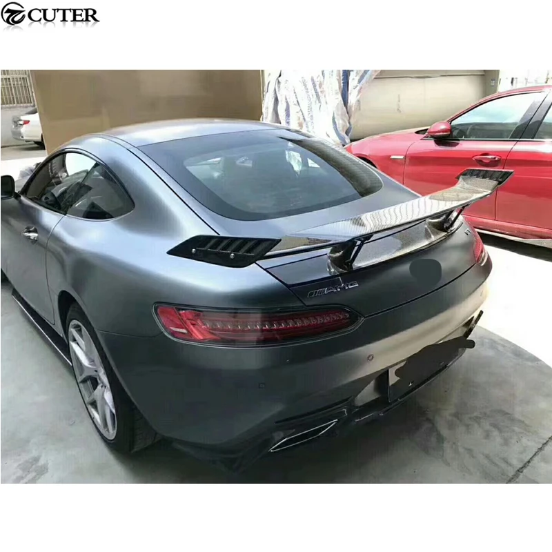 Для AMG GT R style углеродное волокно передний бампер для губ задний диффузор боковые