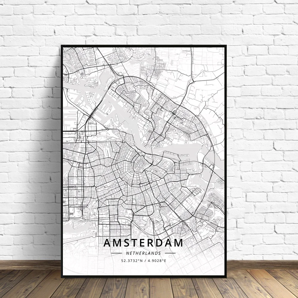 Амстердам Эйндховен фиджнаарт Лейден Роттердам Гаага карта Нидерландов