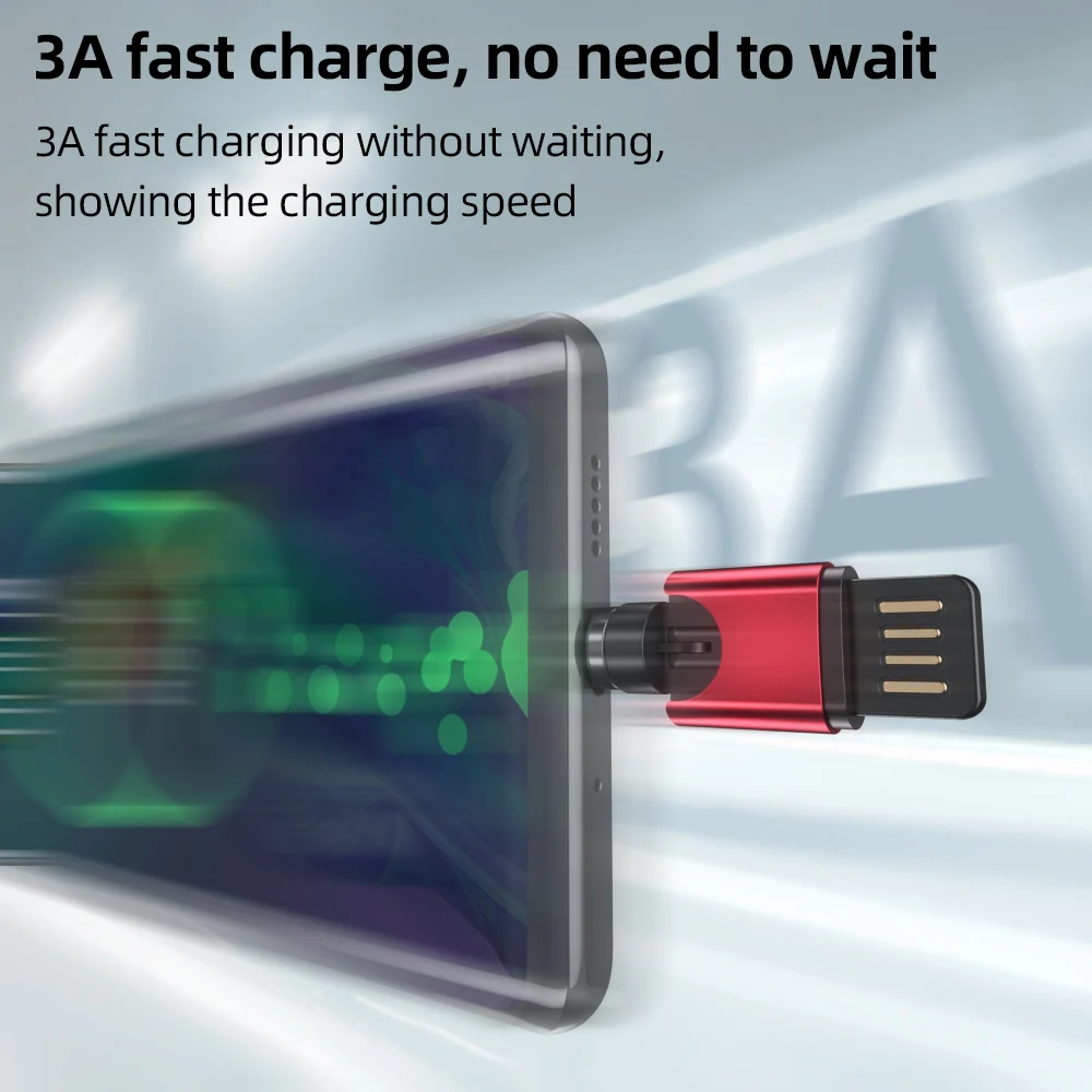 ! Магнитный адаптер ACCEZZ 3 А быстрая зарядка USB C синхронизация данных Тип микро для