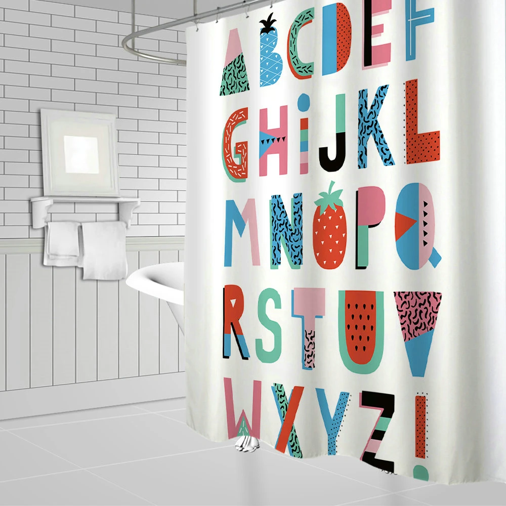 Занавеска для ванной из полиэстера 180 Х200 см с мультяшным принтом | Дом и сад