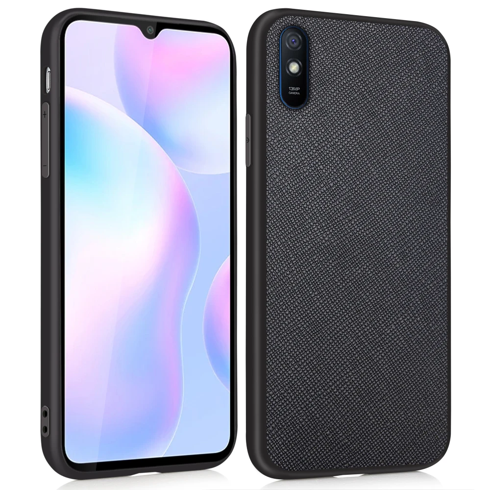 

Роскошный чехол для Xiaomi Redmi 9i, чехол из искусственной кожи, деловой чехол-накладка на заднюю панель телефона, простой чехол с мягкими краями