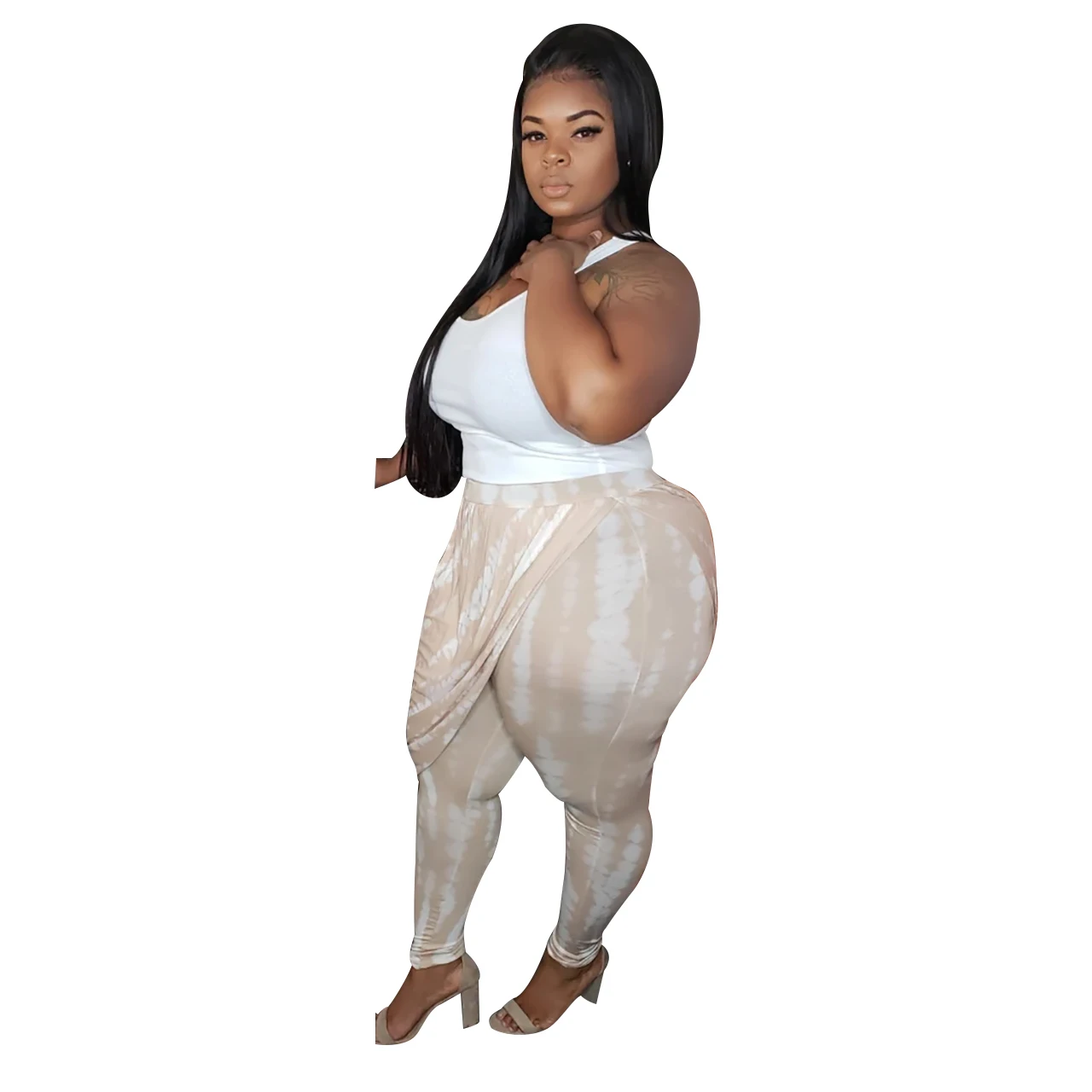 Женские летние брюки-карандаш с высокой талией и принтом | Женская одежда