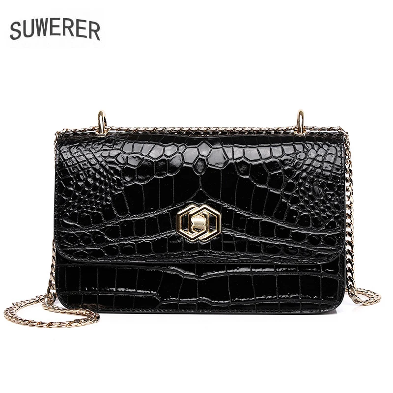 

Women Genuine Leather Bag Cowhide Leather Crocodile Pattern Female bag Luxury Designer bags 2021 women's brand Women's bag
