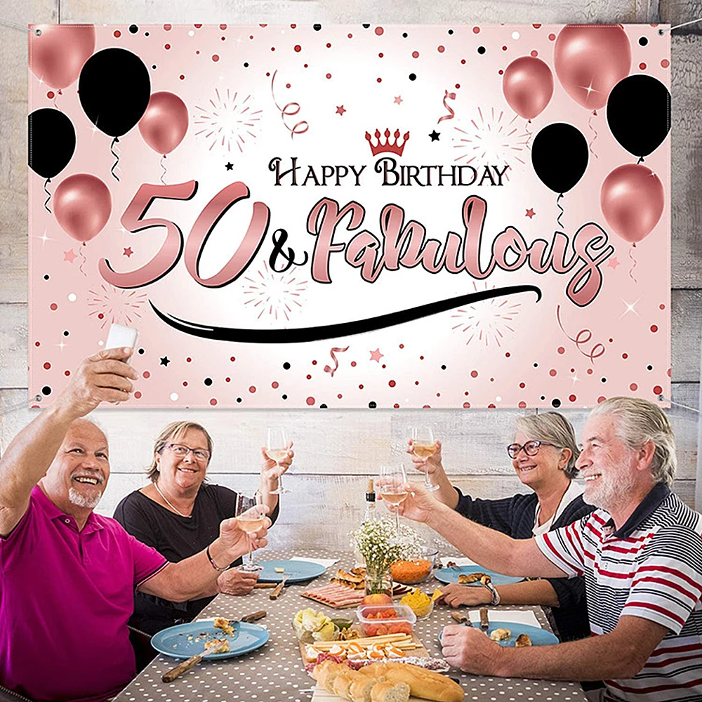 50 лет день рождения вечеринка Декор баннеры буквы подвесные гирлянды пастельные