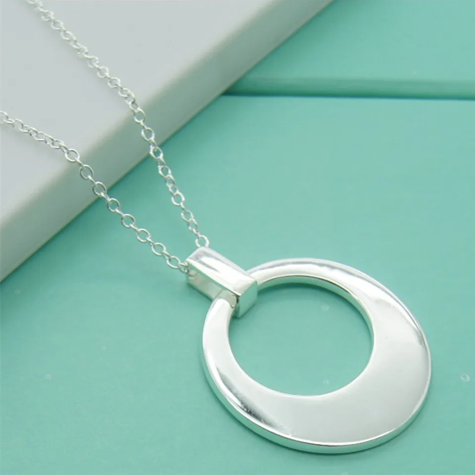 

Простое ожерелье с подвеской в виде полумесяца полые цепочки Луна 925 серебряные ожерелья для женщин