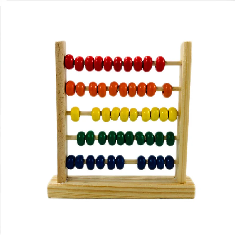 Деревянные Abacus Монтессори Обучающие игрушки Мини Калькулятор бусы