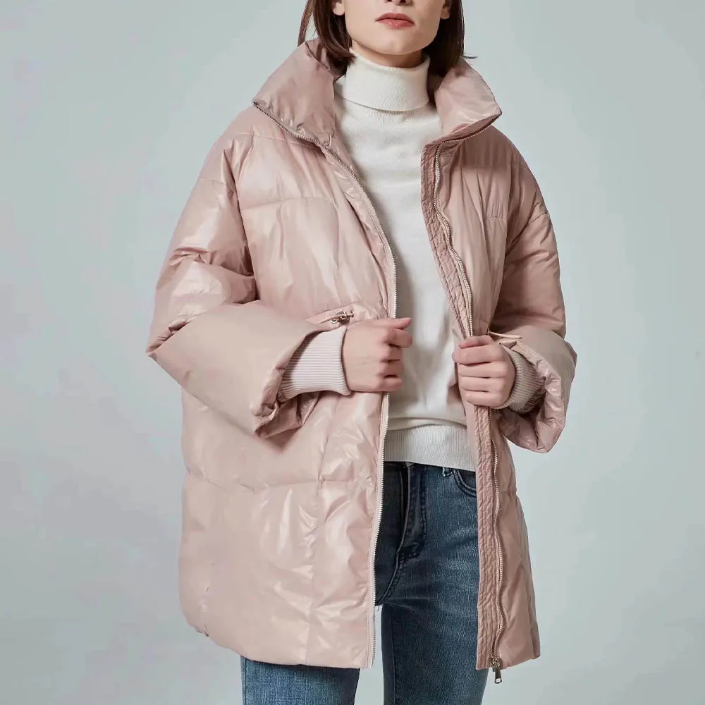 

Женская Свободная блузка Za, Повседневная теплая хлопковая блузка с воротником-стойкой, зима 2021