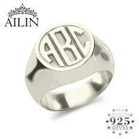 ailin personalized engraved monogram initial rings men women customized jewelry letter 925 silver custom ring christmas gifts