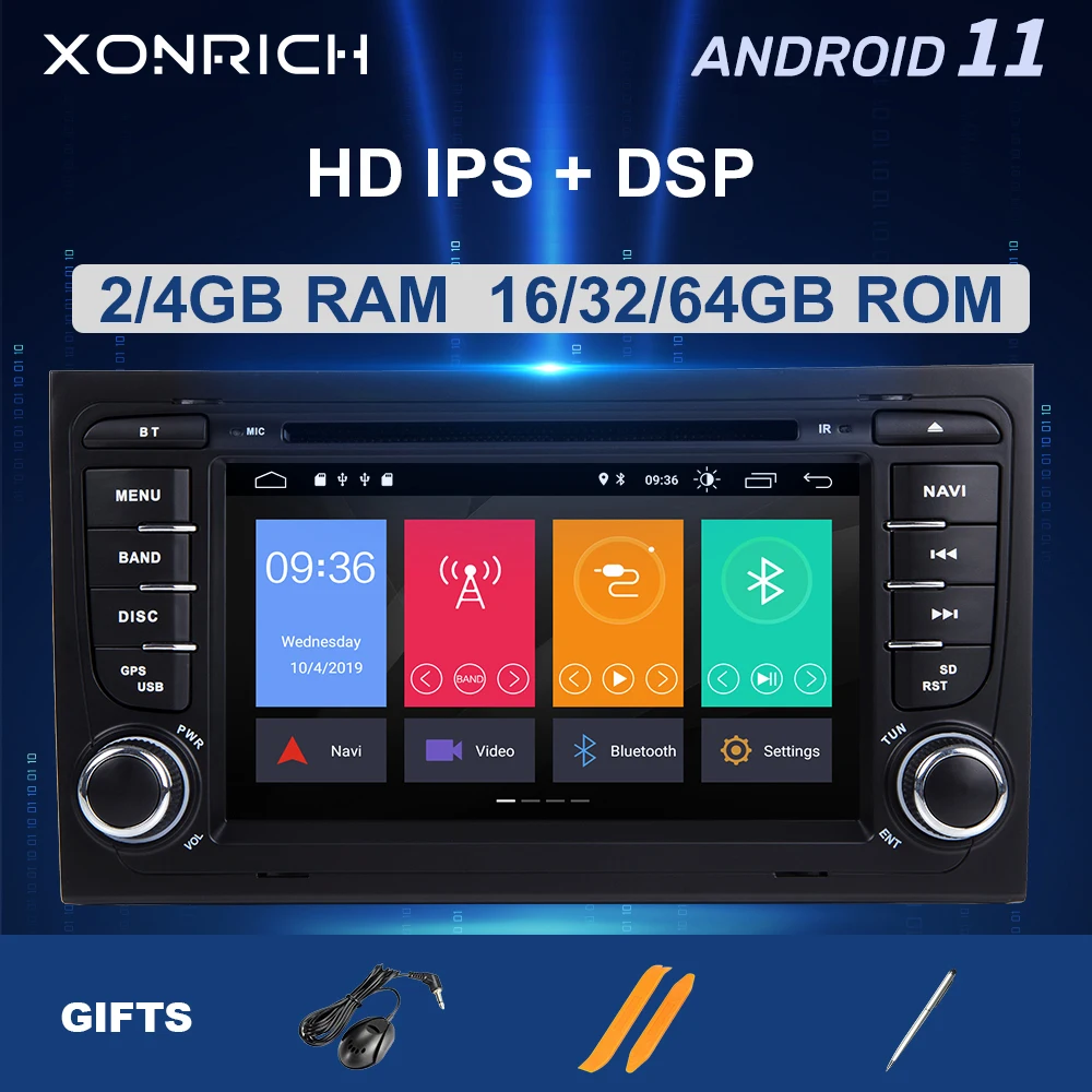 

Xonrich AutoRadio 2 Din Android 11 Car DVD Player for Audi A4 S4 B6 B7 RS4 8E 8H 8F B9 Seat Exeo 2002-2008 GPS Navigation Audio