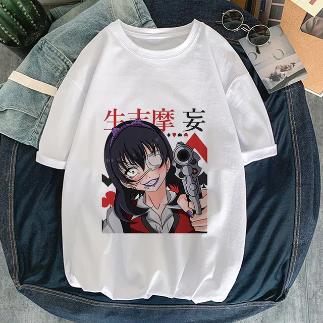 

Anime Kakegurui Crazy Ikishima Midari Cartoon Tops Print Women T Shirts Gothic Tee Harajuku 2021 Summer Casual Plus Size Female