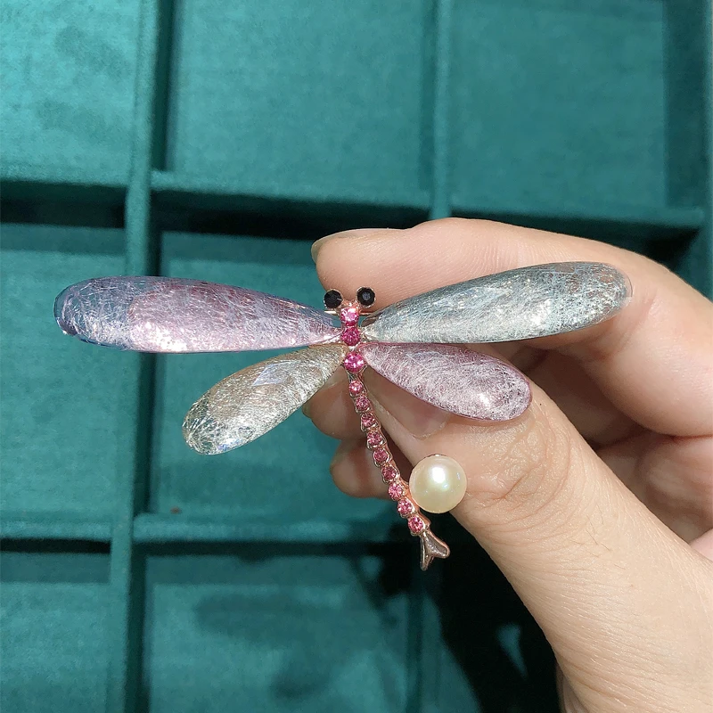 Женская Винтажная брошь в виде стрекозы с пресноводным жемчугом | Украшения и