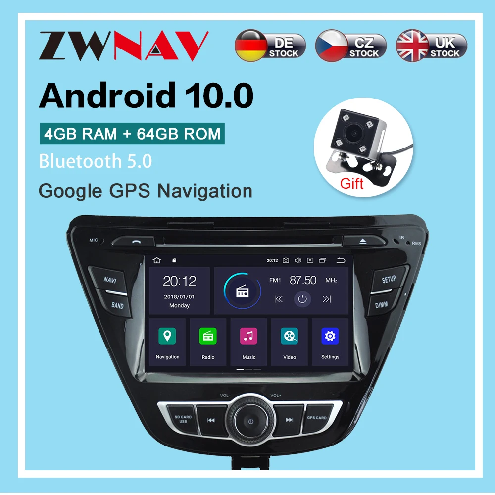 

PX6 4+64G Android 10.0 Car dvd Radio Multimedia Video Player Navi GPS For Hyundai Elantra 2014+ Avante Audio stereo BT Head Unit