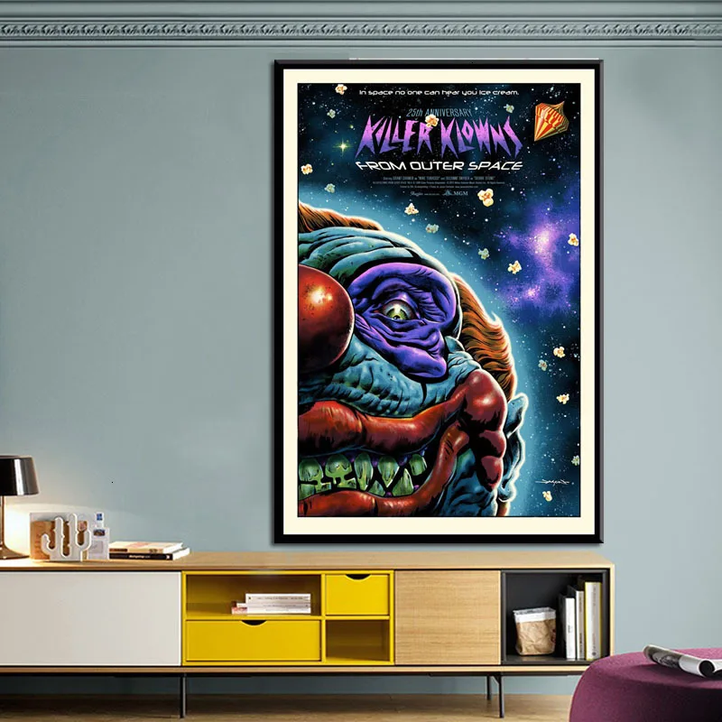 

New Comic Killer Klowns from Outer Space Horror Movie Poster Prints Canvas Oil Painting Art Wall Pictures Living Room Home Decor