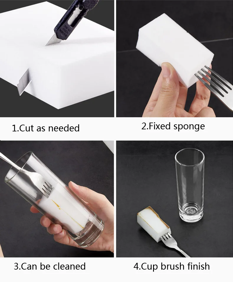 100 шт. белая меламиновая губка волшебная Ластик очиститель мочалки для кухни