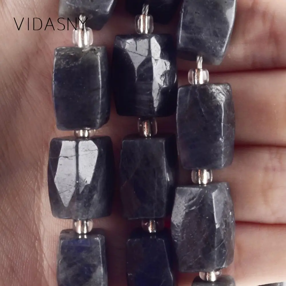 

Natural Cuboid Shape Faceted Labradorite Beads For Jewelry Making 11x15mm 21pcs Spacer Loose Stone Beads DIY Bracelets 15inch