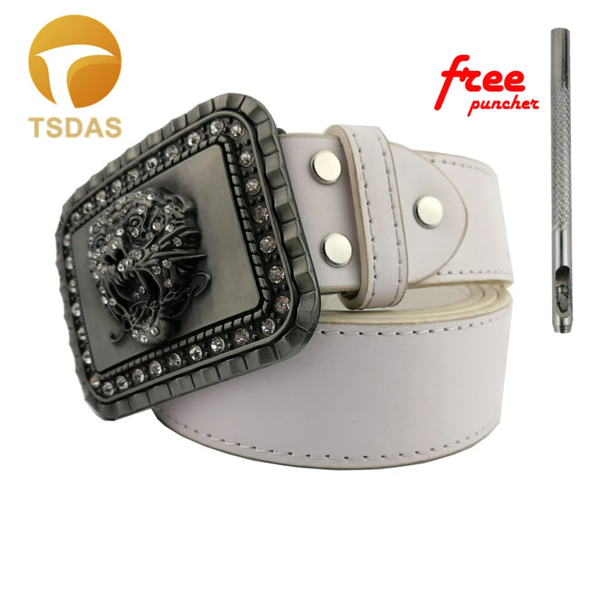 Cowboys металлические пряжки для ремня с бриллиантовой головой льва роскошные