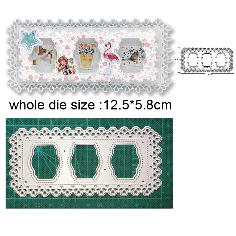

Lace Photo Frame New 2021 Metal Cutting Dies for DIY Scrapbooking Paper and Card Making Decorative Embossing Dies Craft dies