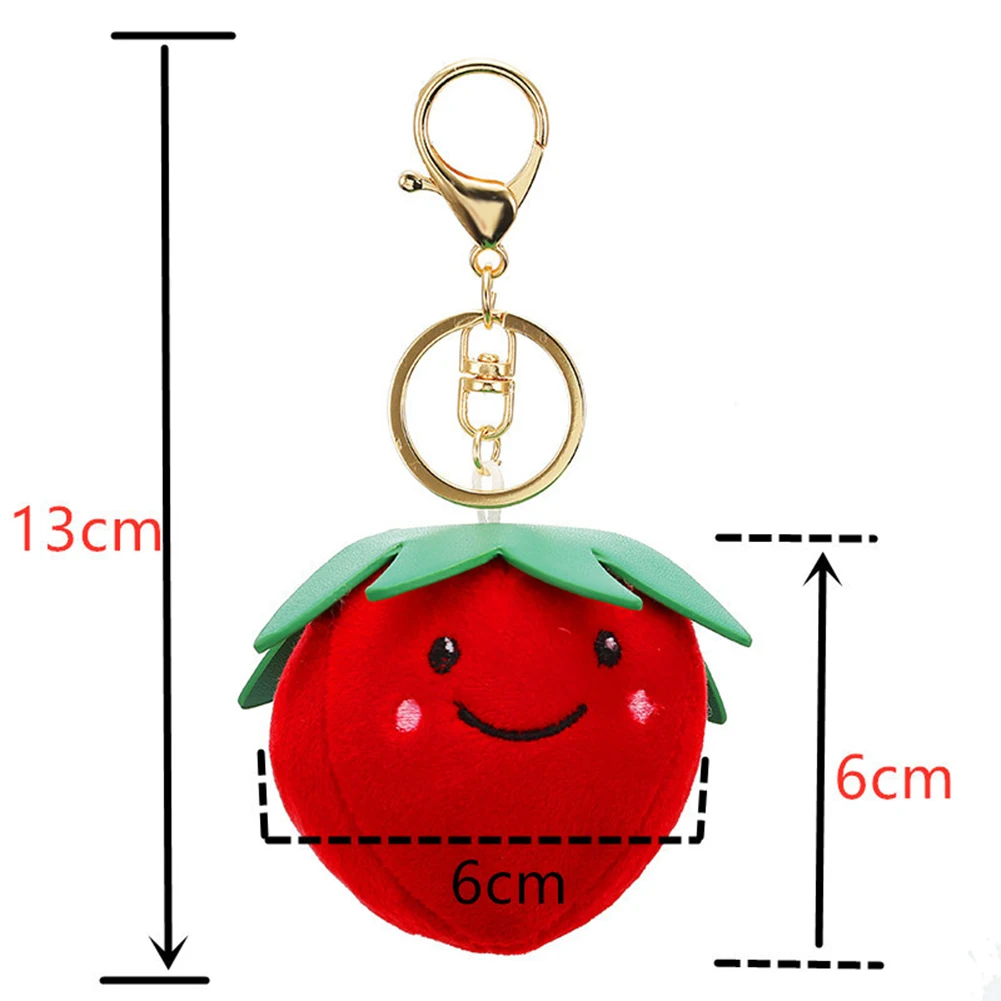 

Cute Fruit Apple Plush Doll Pendant Keychain Key Ring Holder Bag Phone Decor cartoon key chain schoolbag hanging ornaments