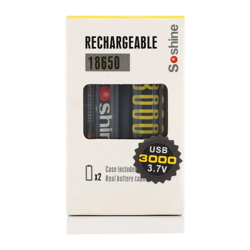 Soshine 16850 USB высокая мощность 3 7 В 3000 мАч литиевая зарядка разъем|Перезаряжаемые