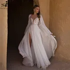 Женское свадебное платье It's yiiya, белое платье с разрезом и блестками на лето 2020