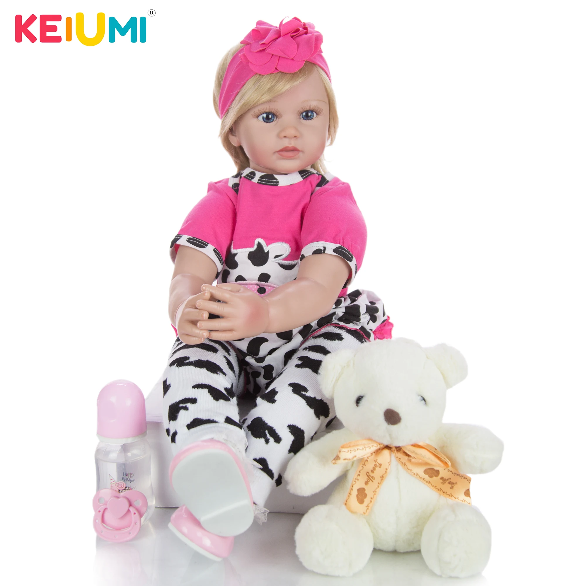 Новый дизайн KEIUMI 24 дюйма DIY принцесса Reborn Baby куклы 60 см Милая силиконовая кукла