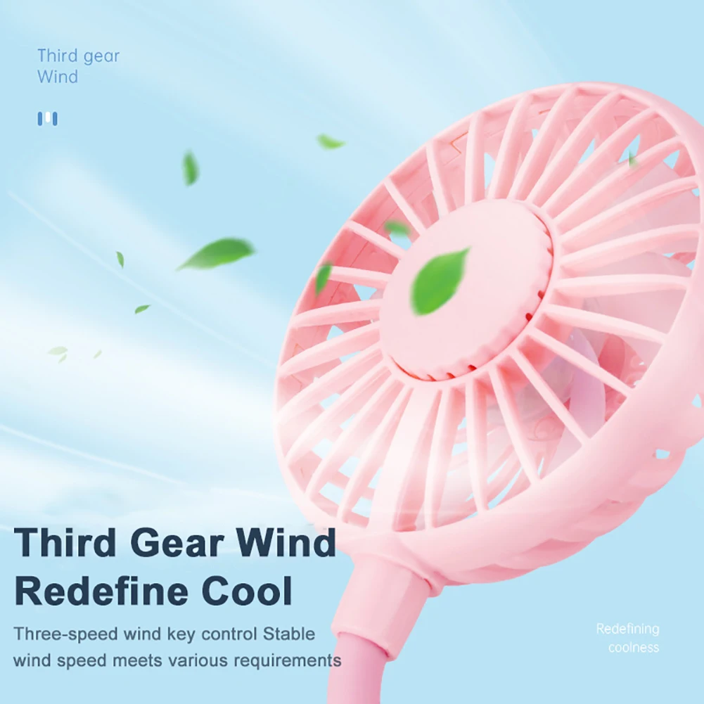 

Гибкий мини-вентилятор, USB перезаряжаемый портативный Электрический Настольный вентилятор с цветным ночным освещением, 3 режима работы