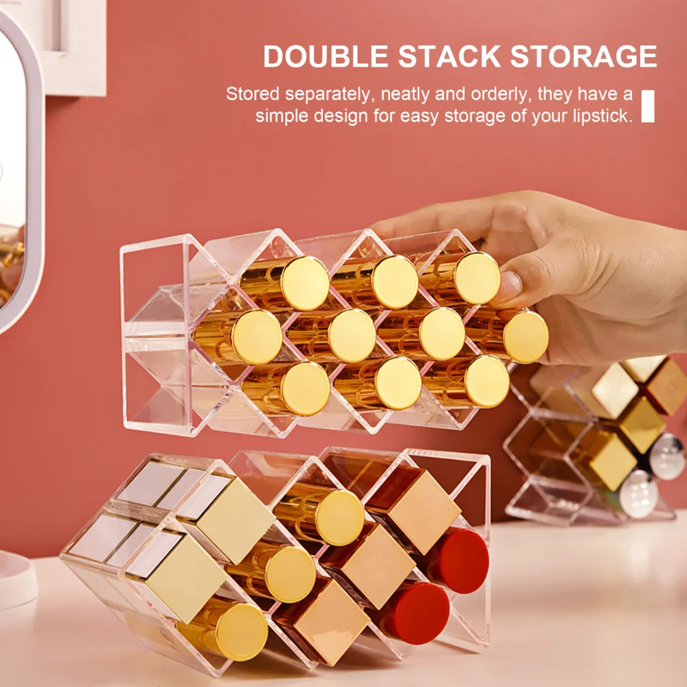 

1Pc Creative Desktop Lipstick Box Home Lipstick Display Stand Transparent