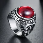Винтажные красные черные кольца с кристаллами серебряного цвета для мужчин и женщин высококачественное ретро кольцо ювелирные изделия на годовщину вечерние подарок оптовая продажа