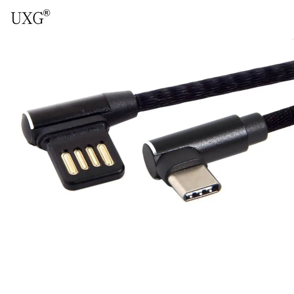 

USB-C 3.1 Type-C налево и направо под углом 90 градусов USB 2,0 кабель для передачи данных с рукавом для планшета и телефона 15 см