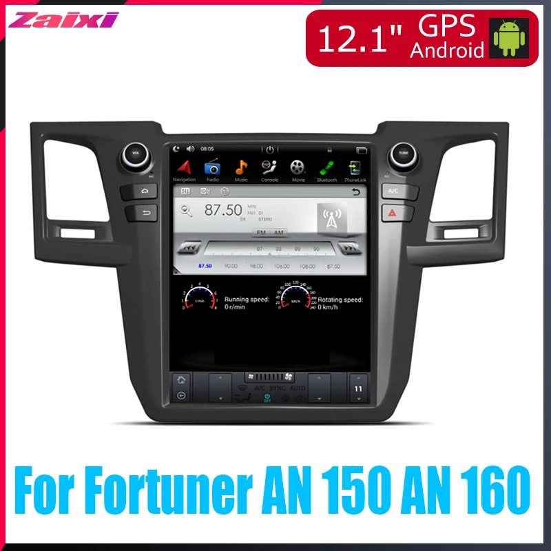 

ZaiXi Android автомобильный мультимедийный GPS для Toyota Fortuner REVO 2004 ~ 2015 радио вертикальный экран tesla экран радио видео USB DAB +