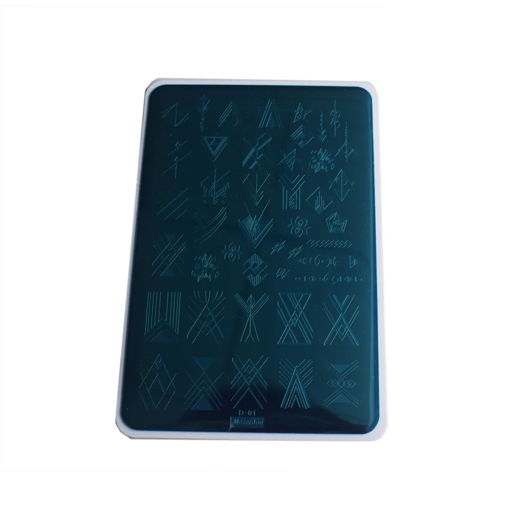 Пластина для стемпинга дизайна ногтей треугольная серия геометрических линий