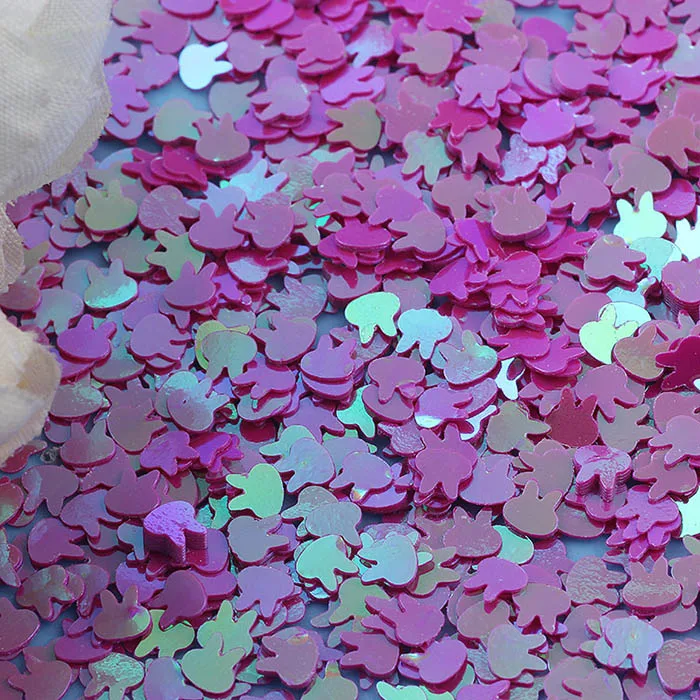 rose red 10 г/лот 4 мм милый кролик голова Блестки для поделок DIY Дизайн ногтей конфетти декорация свободные блестки пайетки Lentejuelas аксессуары - Цвет: rose red