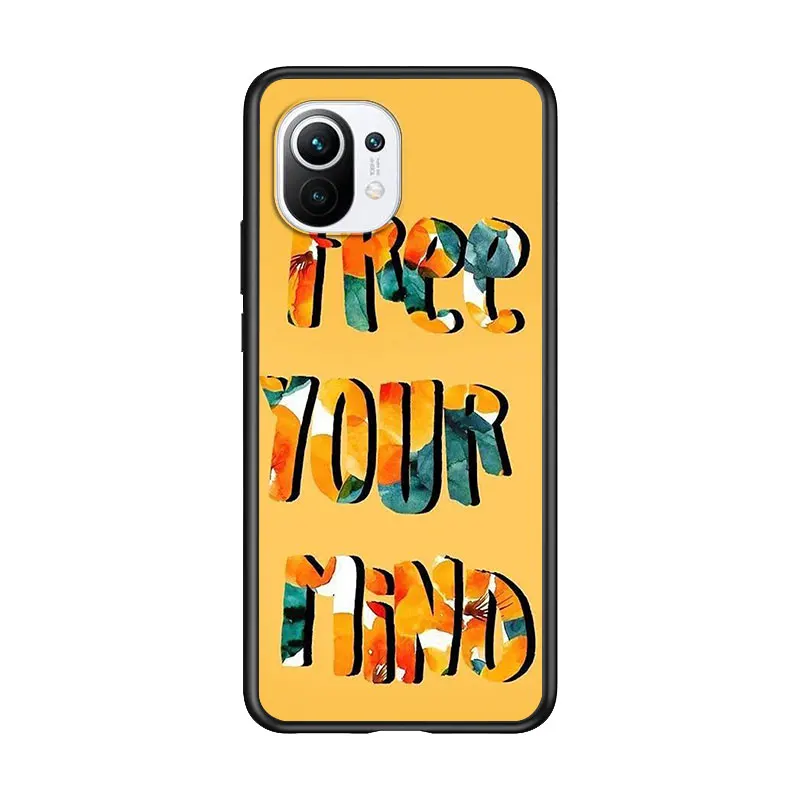 

keep smile yellow for Xiaomi Mi 11 10T Note 10 Ultra 5G 9 9T SE 8 A3 A2 A1 6X Pro Play F1 Lite 5G Black Phone Case