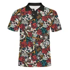 Рубашка-поло IFPD мужская с 3D принтом черепа и цветов, крутая уличная одежда в стиле хип-хоп, с 3D-принтом бутылки вина, европейскиеамериканские размеры, лето