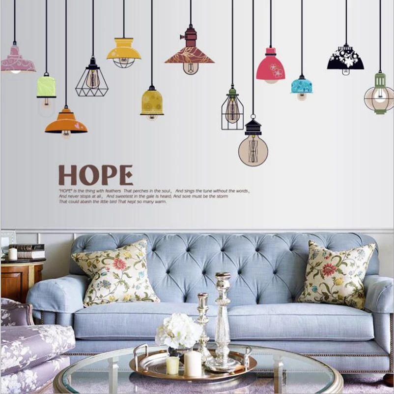 

Large Chandelier wall stickers Creative Art Light Bulb Home Decor DIY Vinyl Mural Room Decoration for Living Room Bedroom