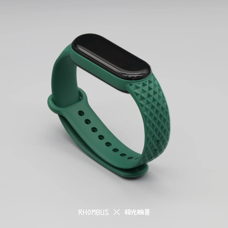 For Mi Band 6 5 4 3 Strap Silicone Rhombus Bracelet Wristbands For Xiaomi Band MI5 Band Mi6 Strap 2021 New Soft Wrist Bracelet