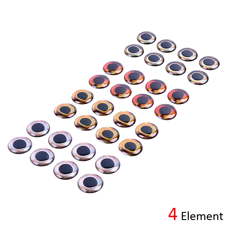 ICERIO 50PCS Holographic 3D 4D Epoxy Fish Eyes for Fly Tying Streamers Fishing Lures Wood Plastic Lure Making