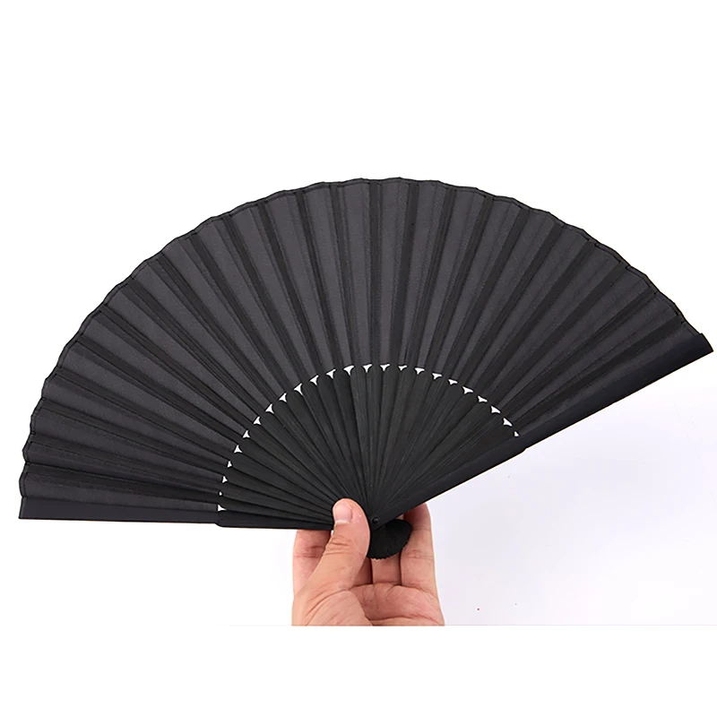 

Chinese Style Black Vintage Hand Fan Folding Fans Dance Wedding Party