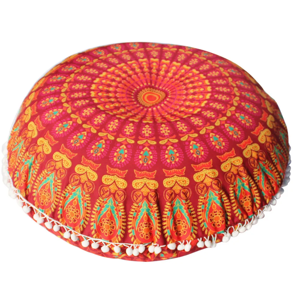 C Indian Mandala Floor Pillows Round Bohemian Cushion Cover Case Color Textile Pillow floor mats Home decoration j30 | Дом и сад