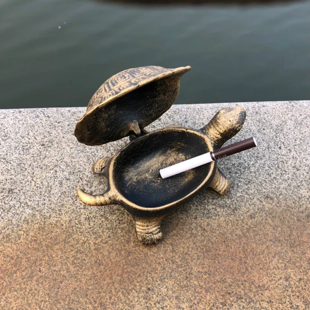 

1PC Creative Turtle Ashtray Crafts Cast-iron Metal Turtle Ashtray Decor Retro Turtle Ashtray Ornament Personality Turtle Ashtray