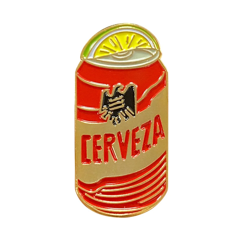 

Cerveza Beer can Enamel Pin Mexican beer Everyone needs an ice cold beer with a refreshing lime Tiny Food Jewelry