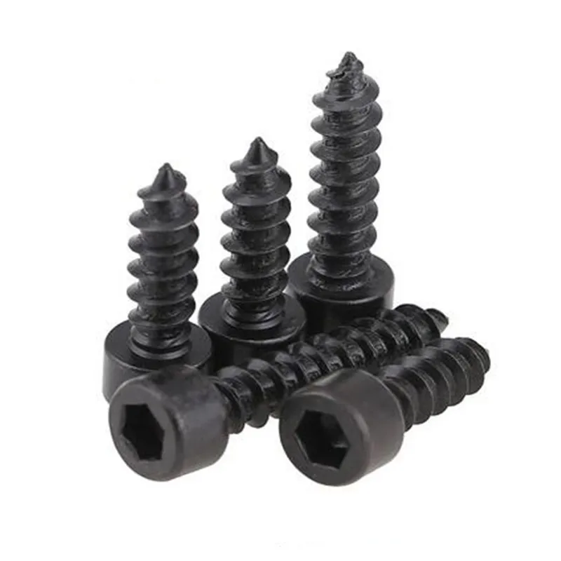 

10-50Pcs M2 M2.6 M3 m3.5 m4 m5 M6 Black Hexagon hex socket cap Head Self tapping Screws Cup Furniture Sound Sharp Screws