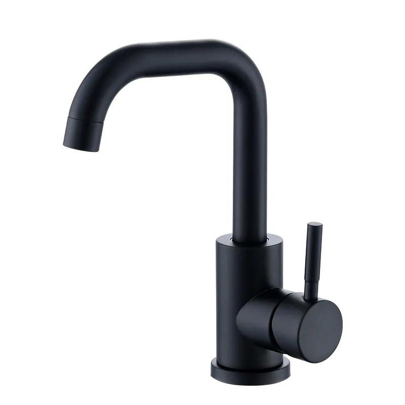 

Matte Black Modern Basin Sink Faucet Stainless Steel Hot Cold Bathroom Wash Mixer Crane Tap Single Lever Handle Faucet