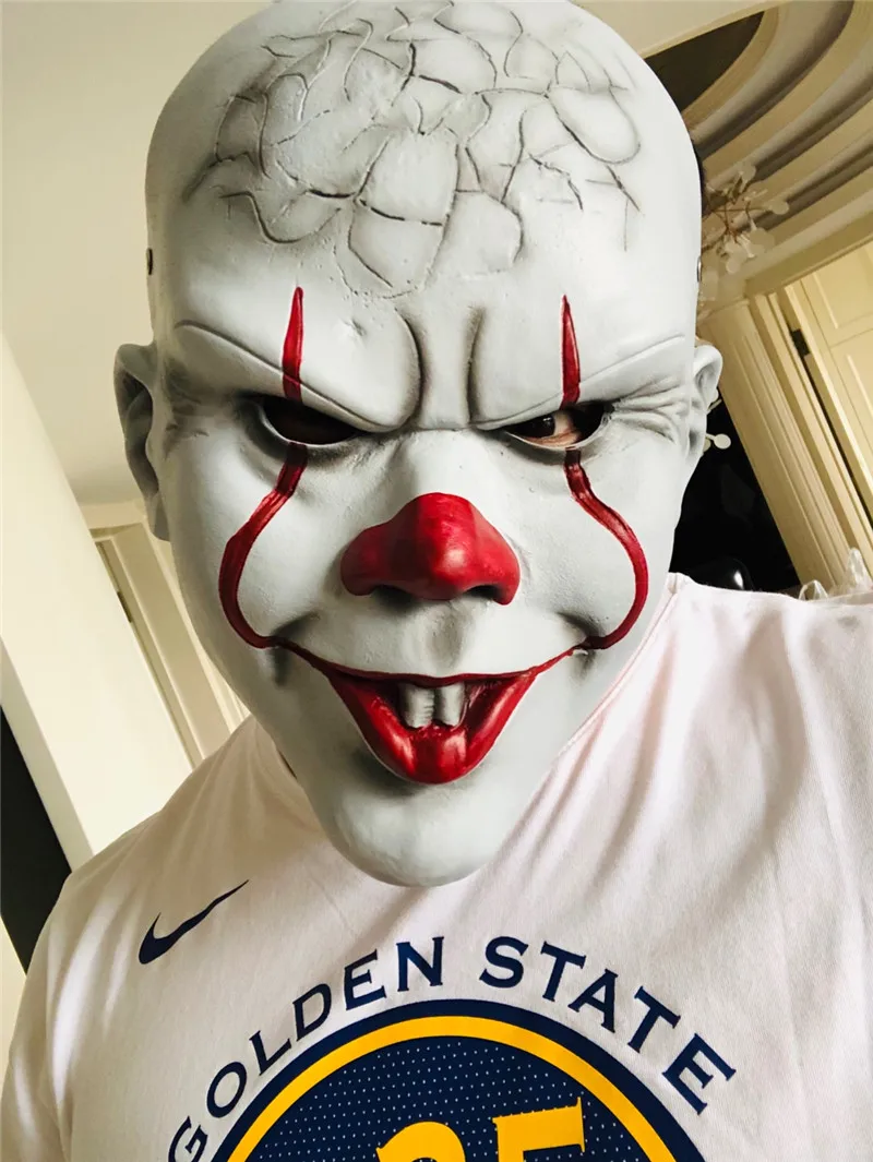 

New Stephen King's It Mask Joker Pennywise Mask Tim Curry Horror Masks Cosplay Clown Resin Halloween Men's Cosplay Prop